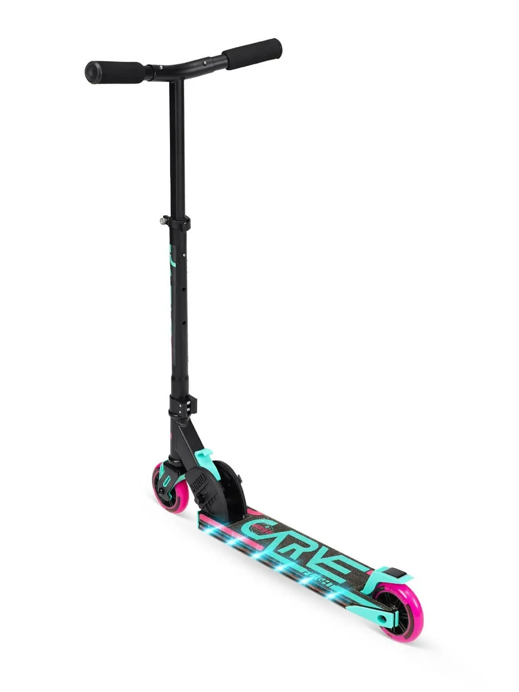 Madd Gear Flight Light-Up sparkcykel rosa-turkos med ljusplatta