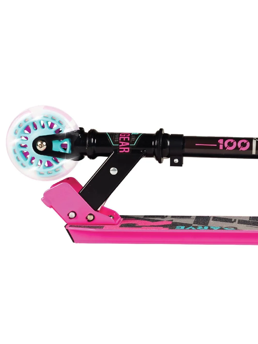 Madd Gear Rize 100 sparkcykel rosa-teal lysande hjul