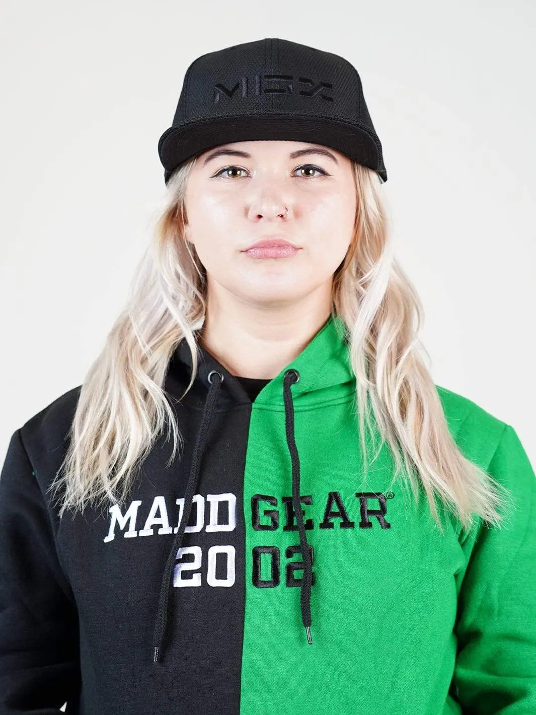 Madd Gear Split huvtröja svart-grön med ficka